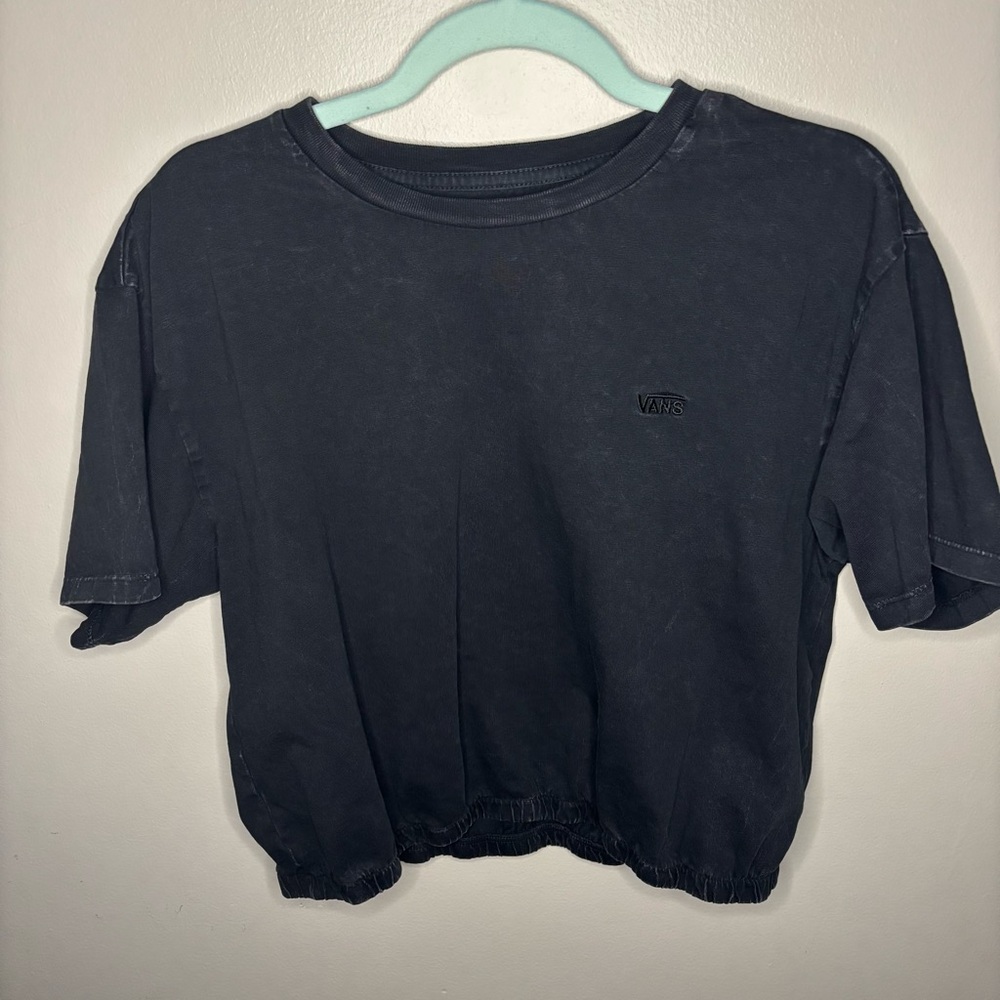 Vans Black Cropped T-Shirt size Large